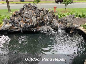 Outdoor pond repair job completed by N30 Tank.